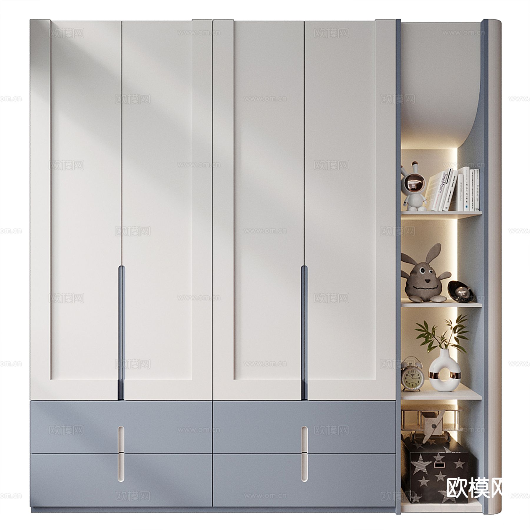 现代儿童衣柜3d模型下载