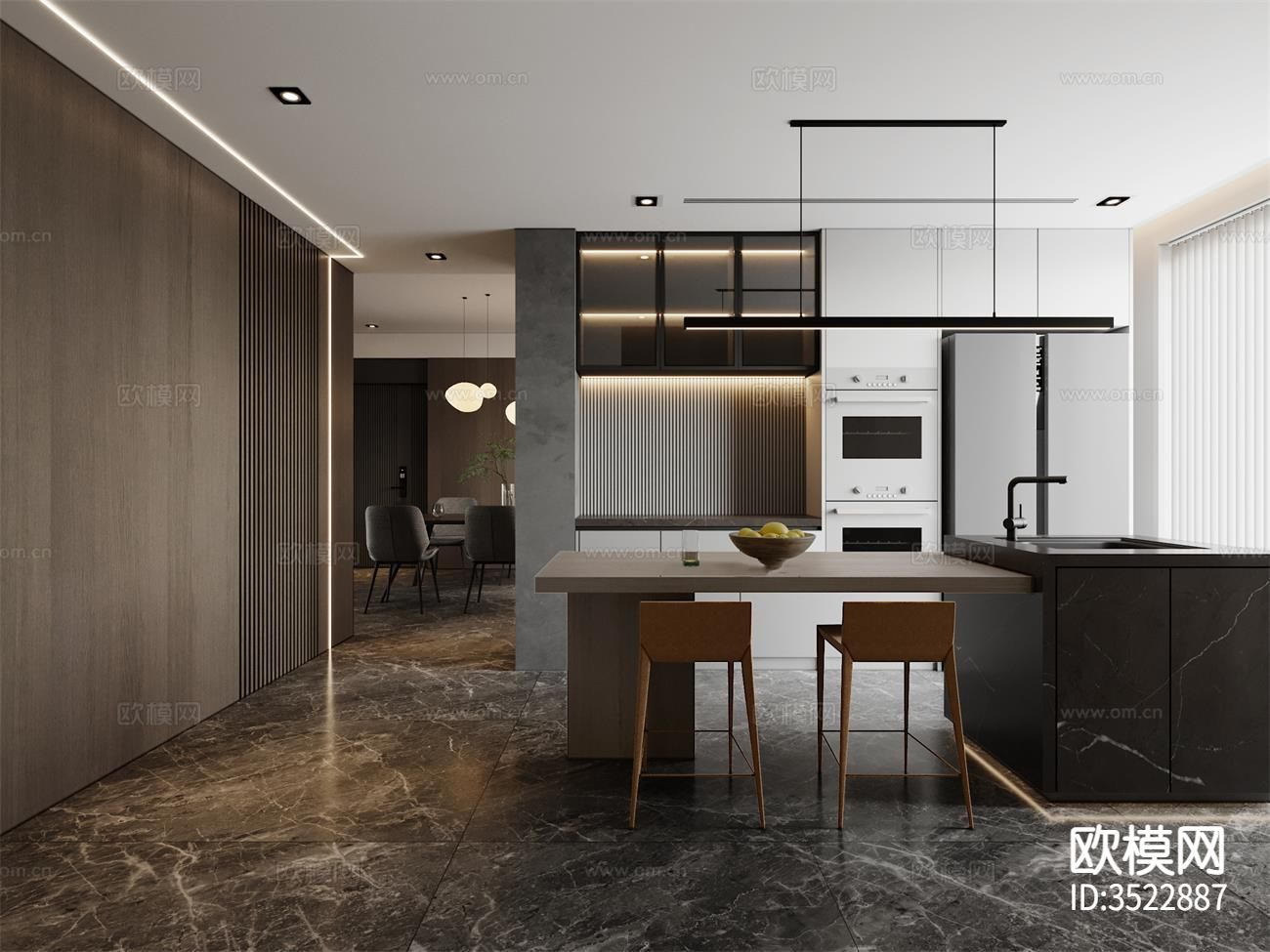 融创越州府156户样板间下载（渲染图7）