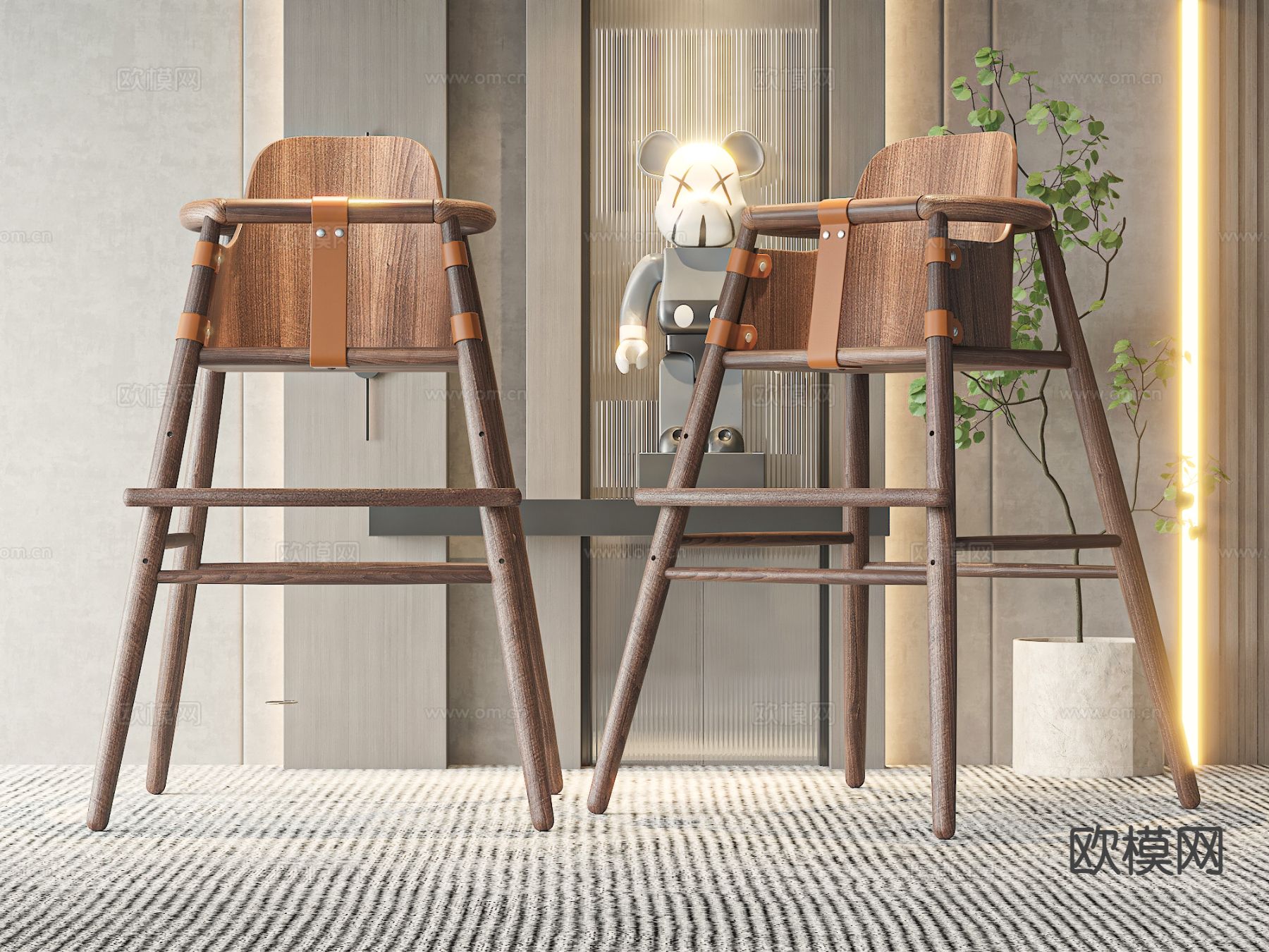 儿童椅 儿童餐椅 宝宝椅3d模型下载