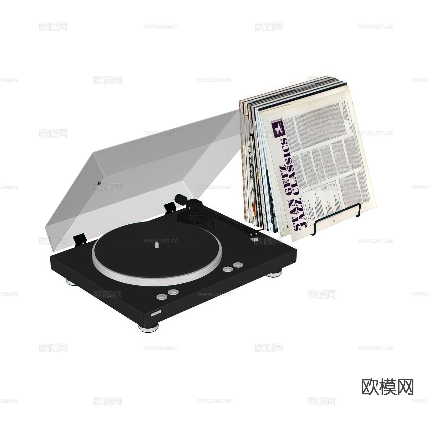 唱片机 唱片碟 音响su模型下载（渲染图1）