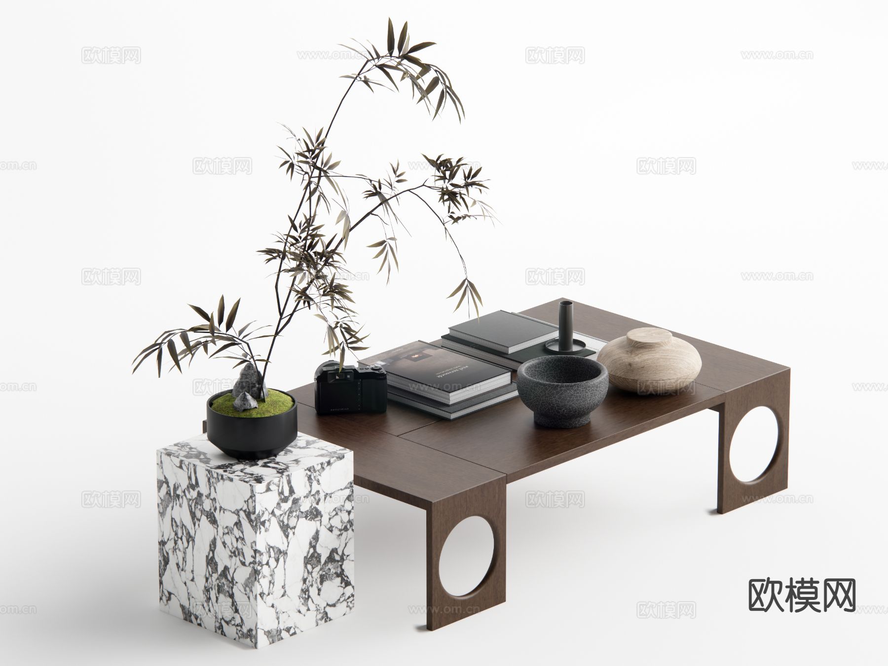 中古风茶几su模型下载（渲染图2）