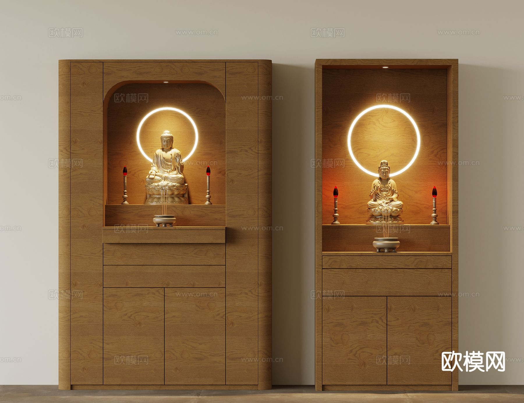 新中式佛龛 神柜 供奉台3d模型下载