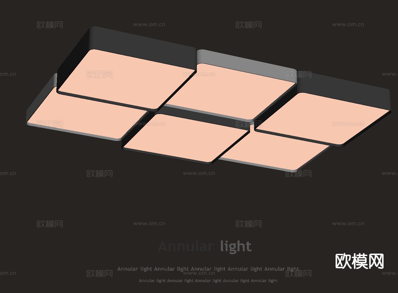 现代几何吸顶灯su模型下载（渲染图1）