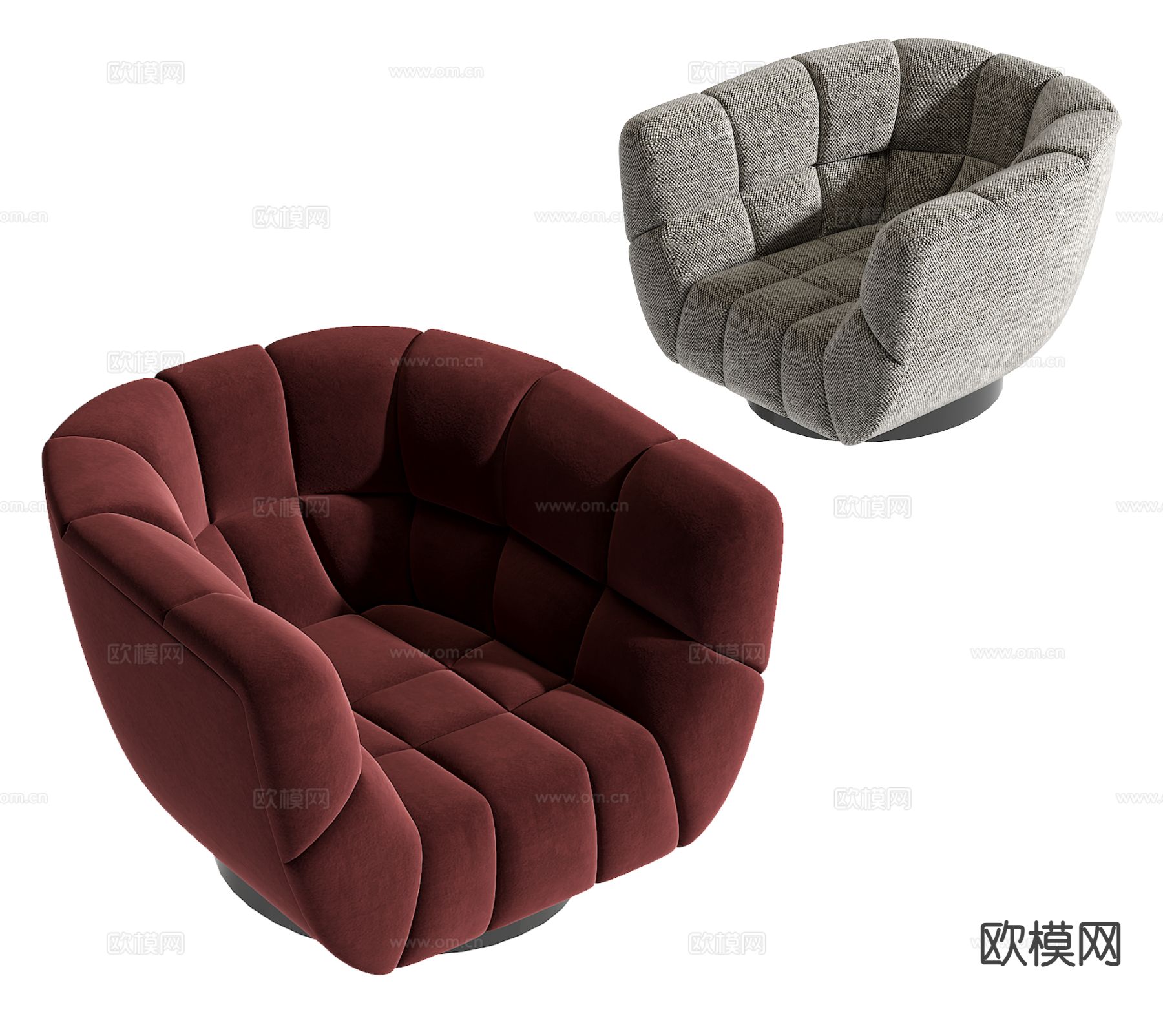 FENDI 现代单人沙发 休闲沙发3d模型下载