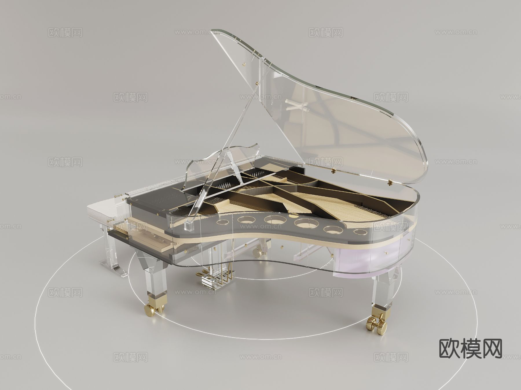 乐器 三角钢琴3d模型下载