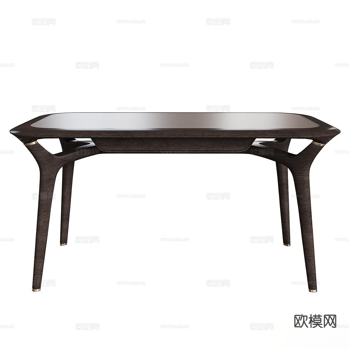 Roche Bobois 复古实木桌 梳妆台3d模型下载（渲染图1）