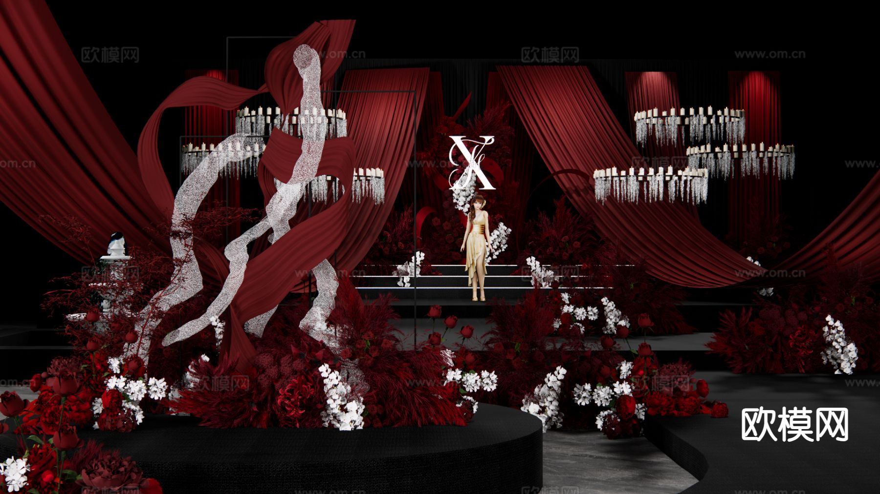 大气简约婚礼su模型下载（渲染图3）