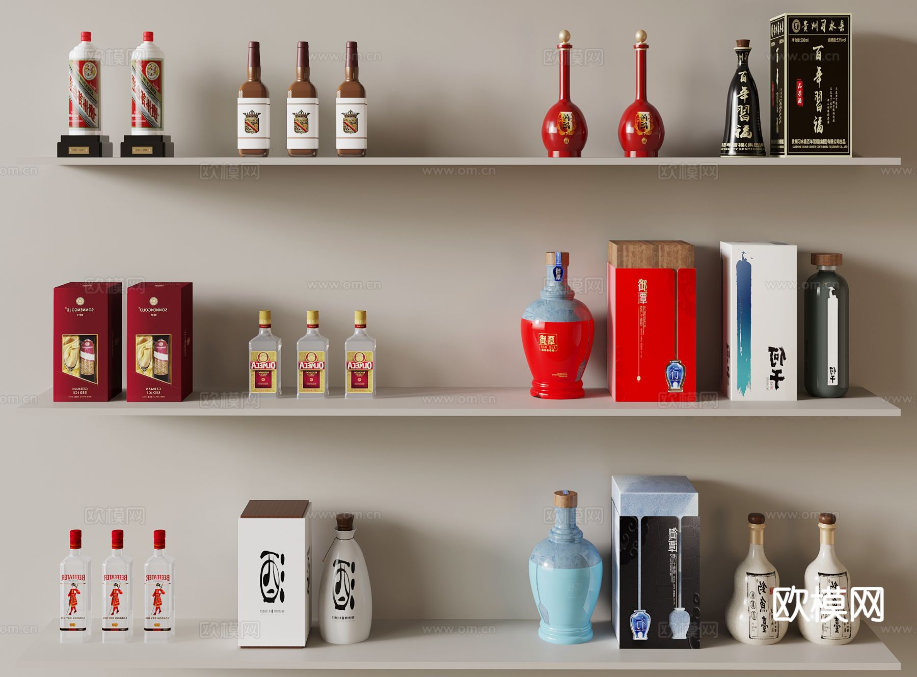 白酒su模型下载（渲染图2）