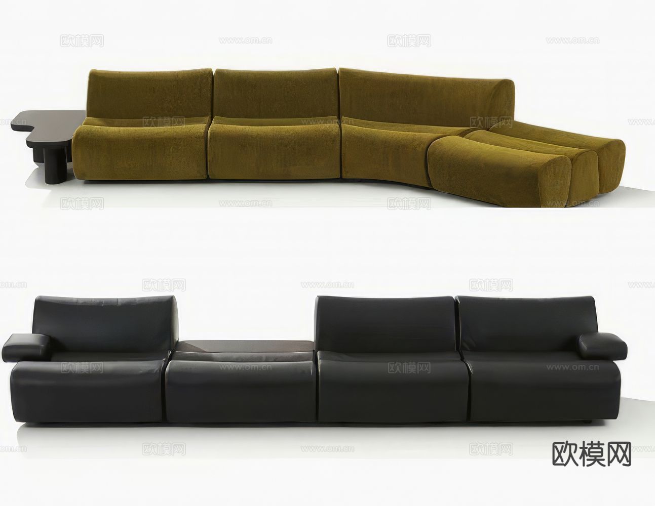 Poliform Ernest竹节沙发 多人沙发3d模型下载