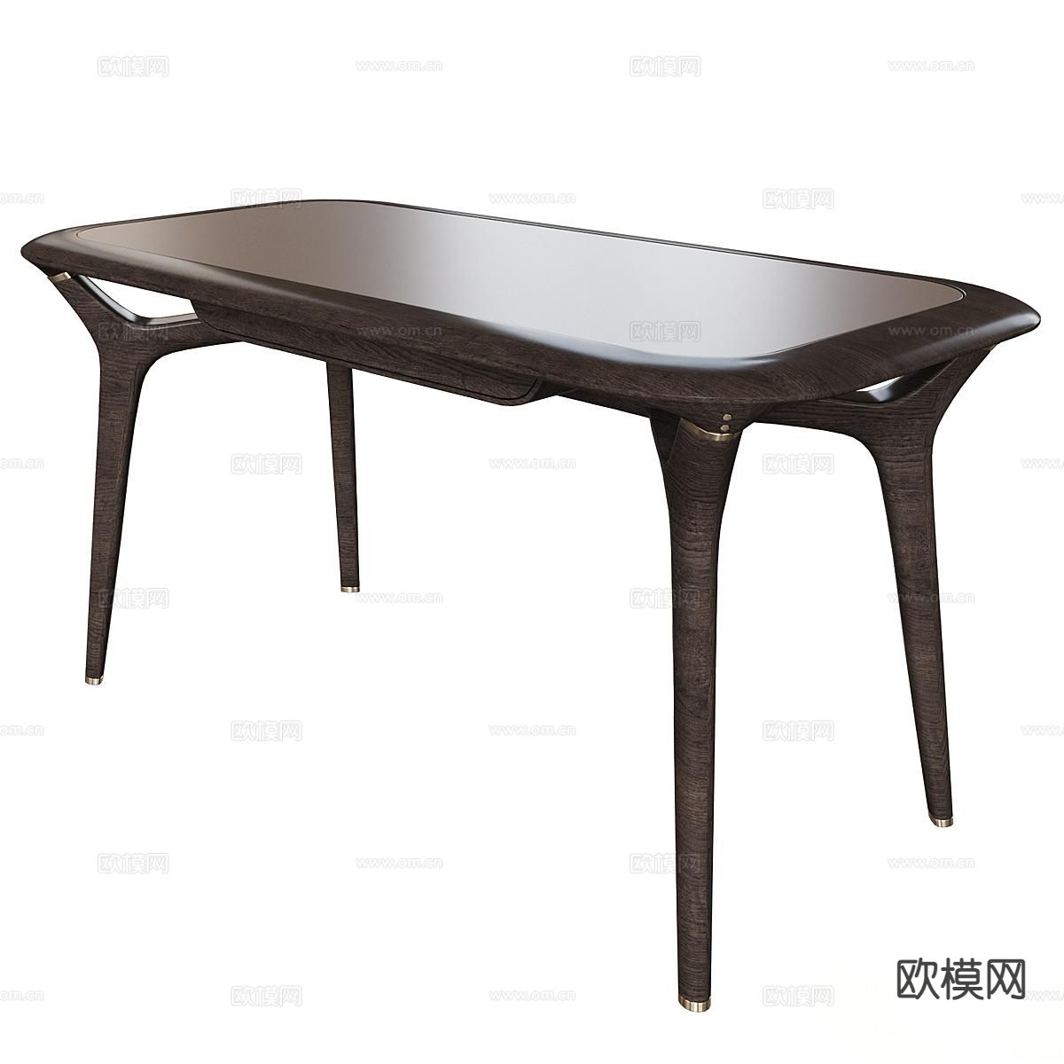 Roche Bobois 复古实木桌 梳妆台3d模型下载（渲染图3）