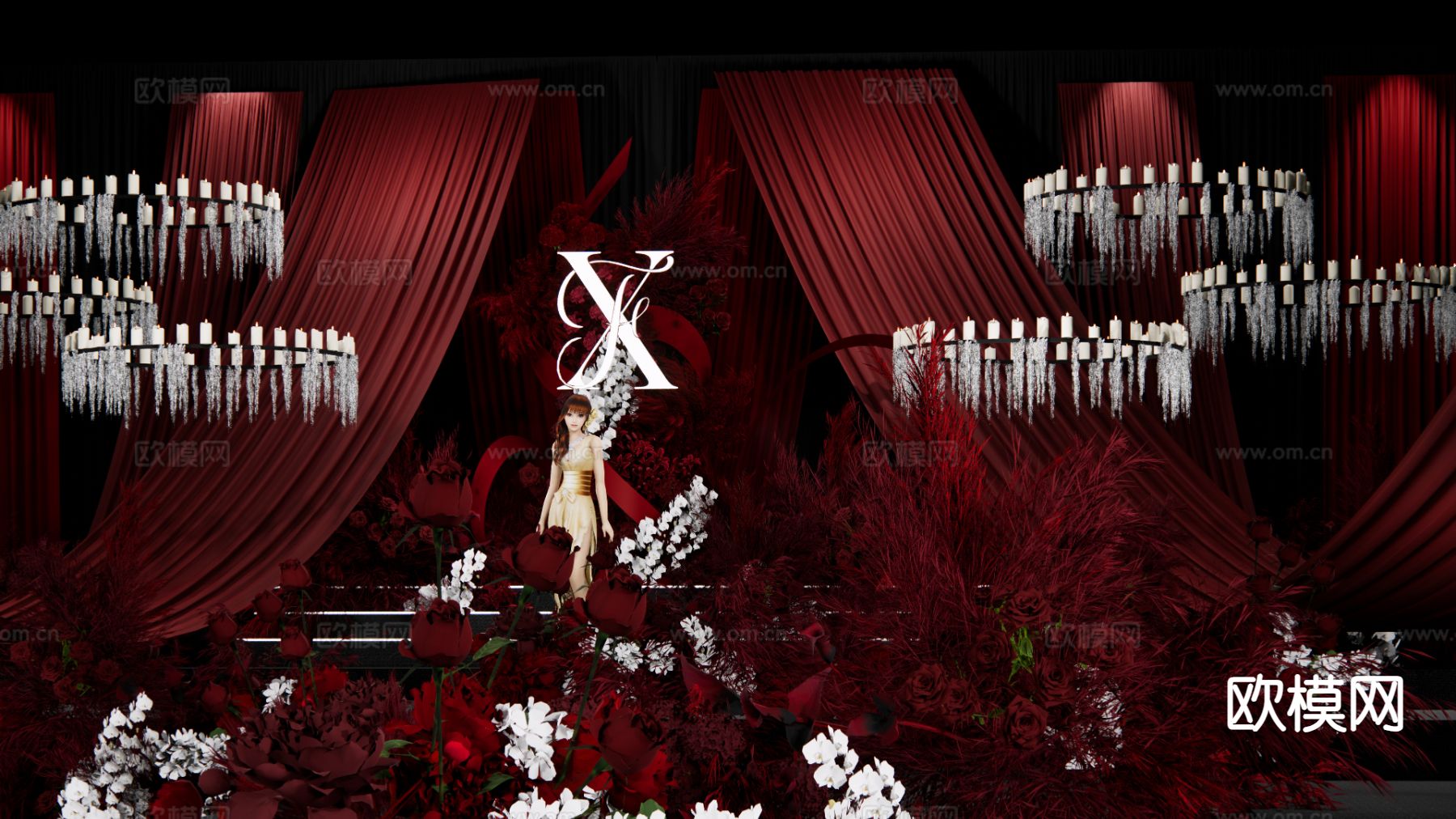 大气简约婚礼su模型下载（渲染图2）