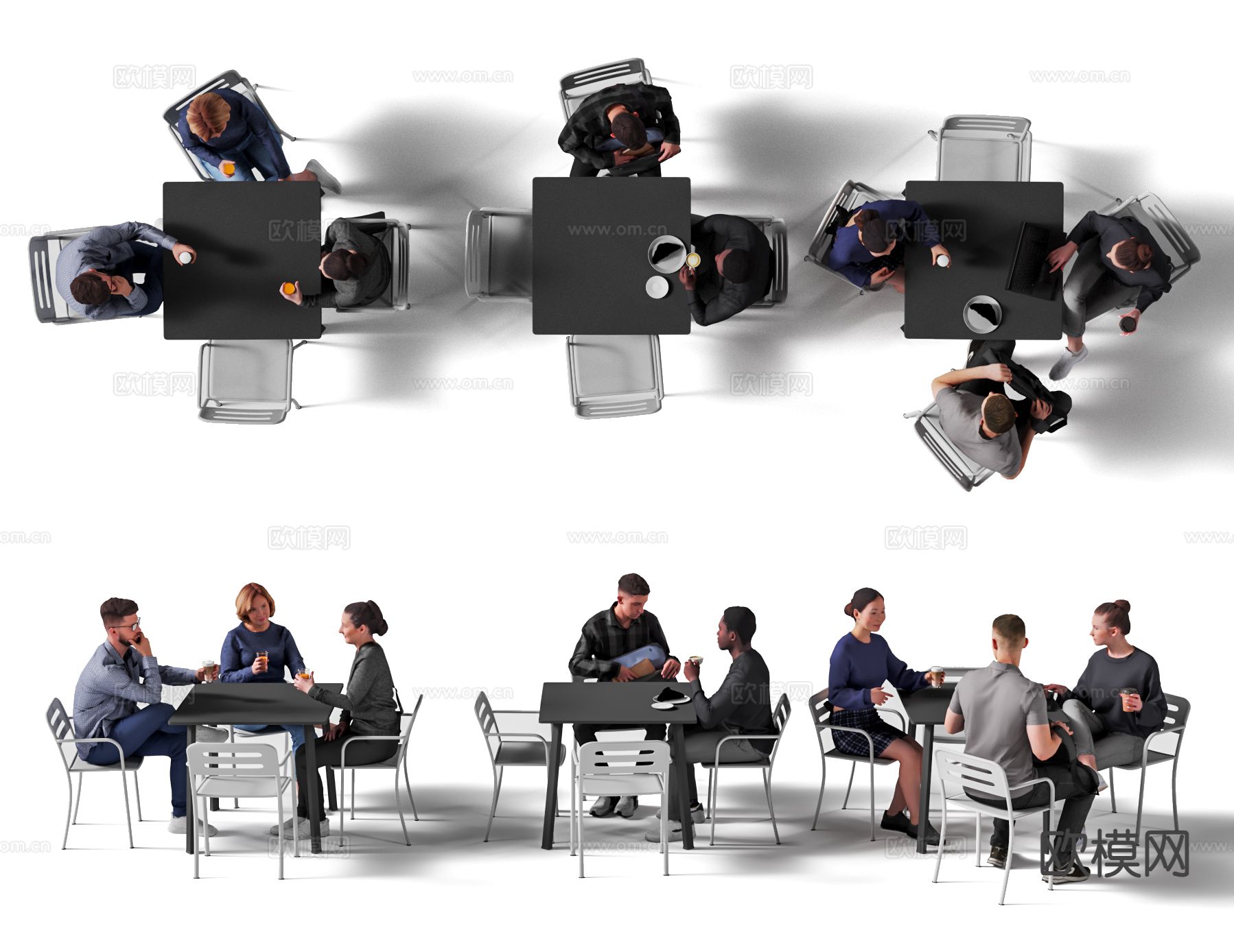 洽谈人物 男人 女人3d模型下载