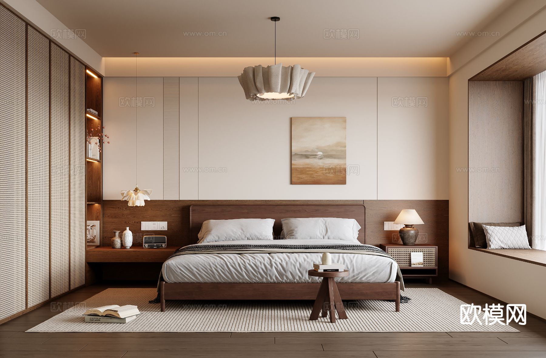 中古风卧室3d模型下载