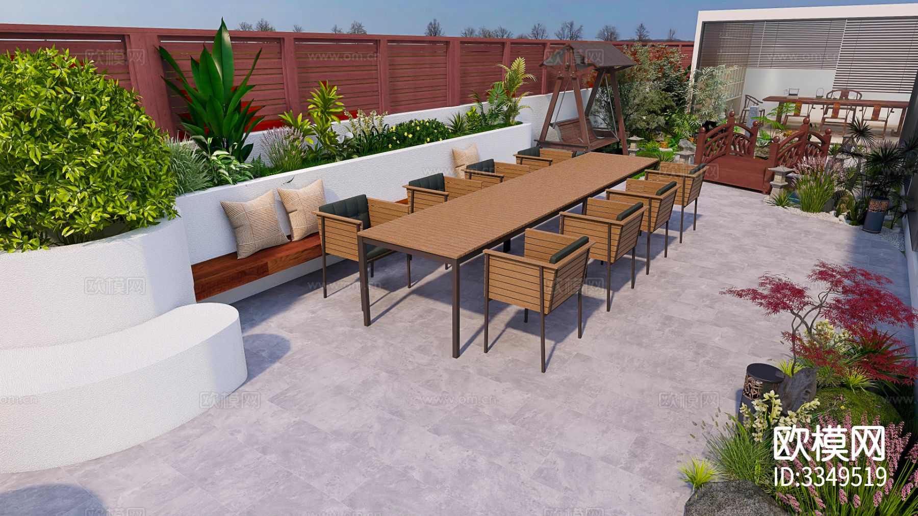 屋顶花园效果图下载（渲染图4）