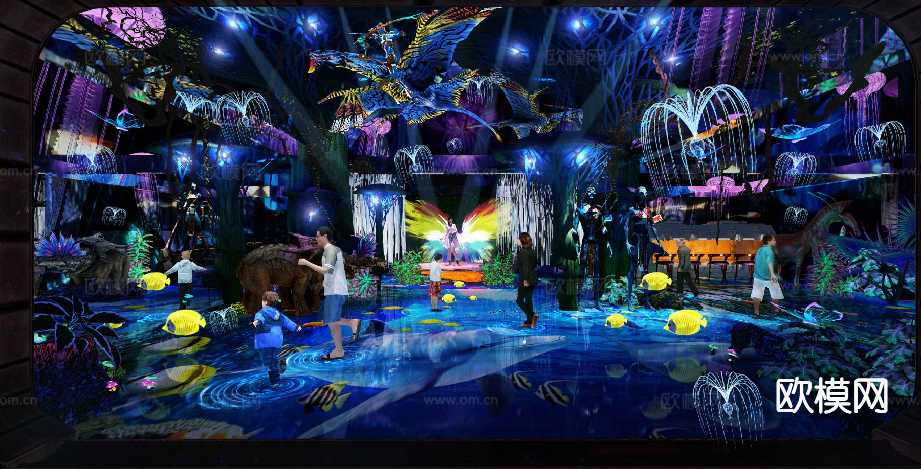 全息投影酒店大堂 阿凡达场景3d模型下载