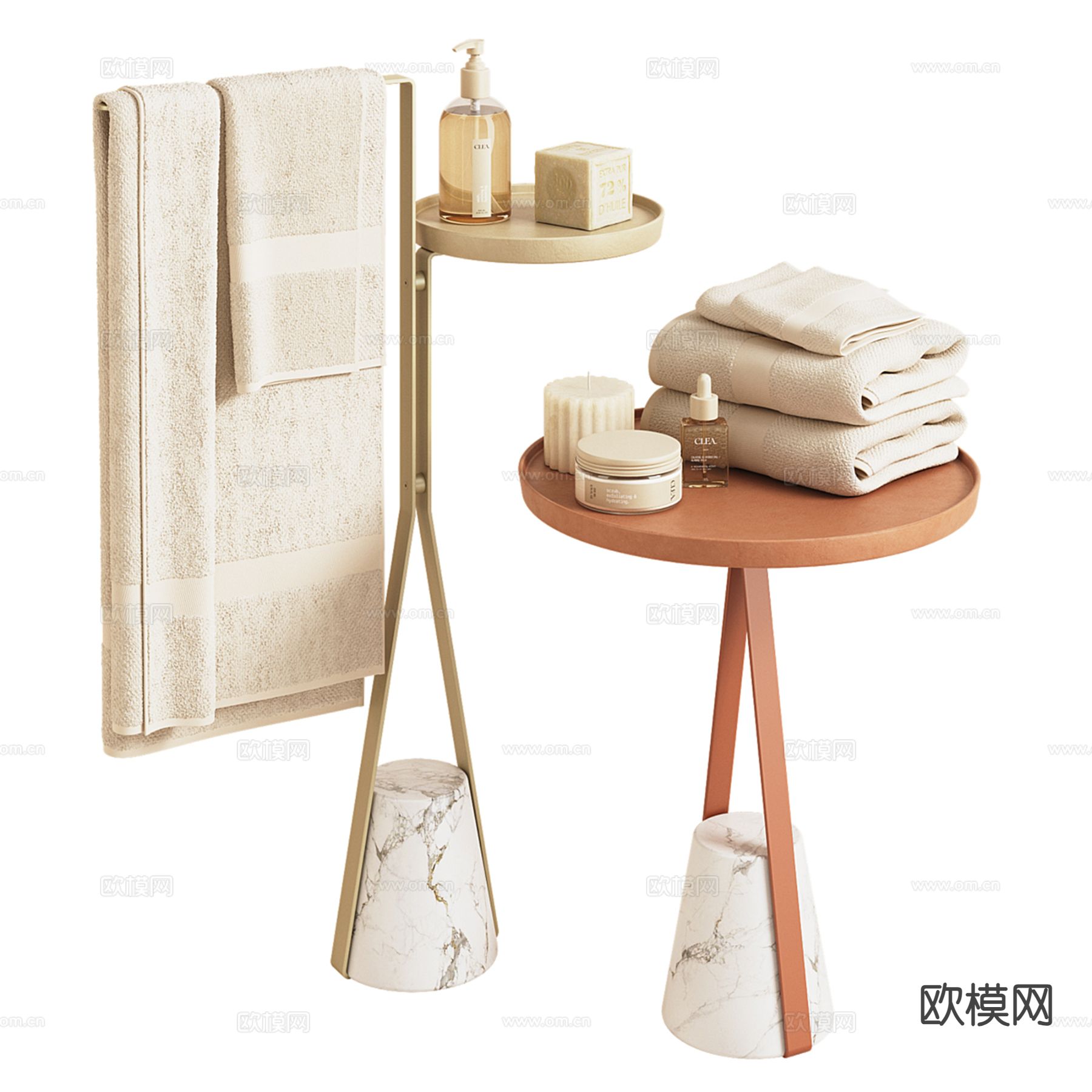 卫浴洗浴小件 毛巾su模型下载（渲染图2）