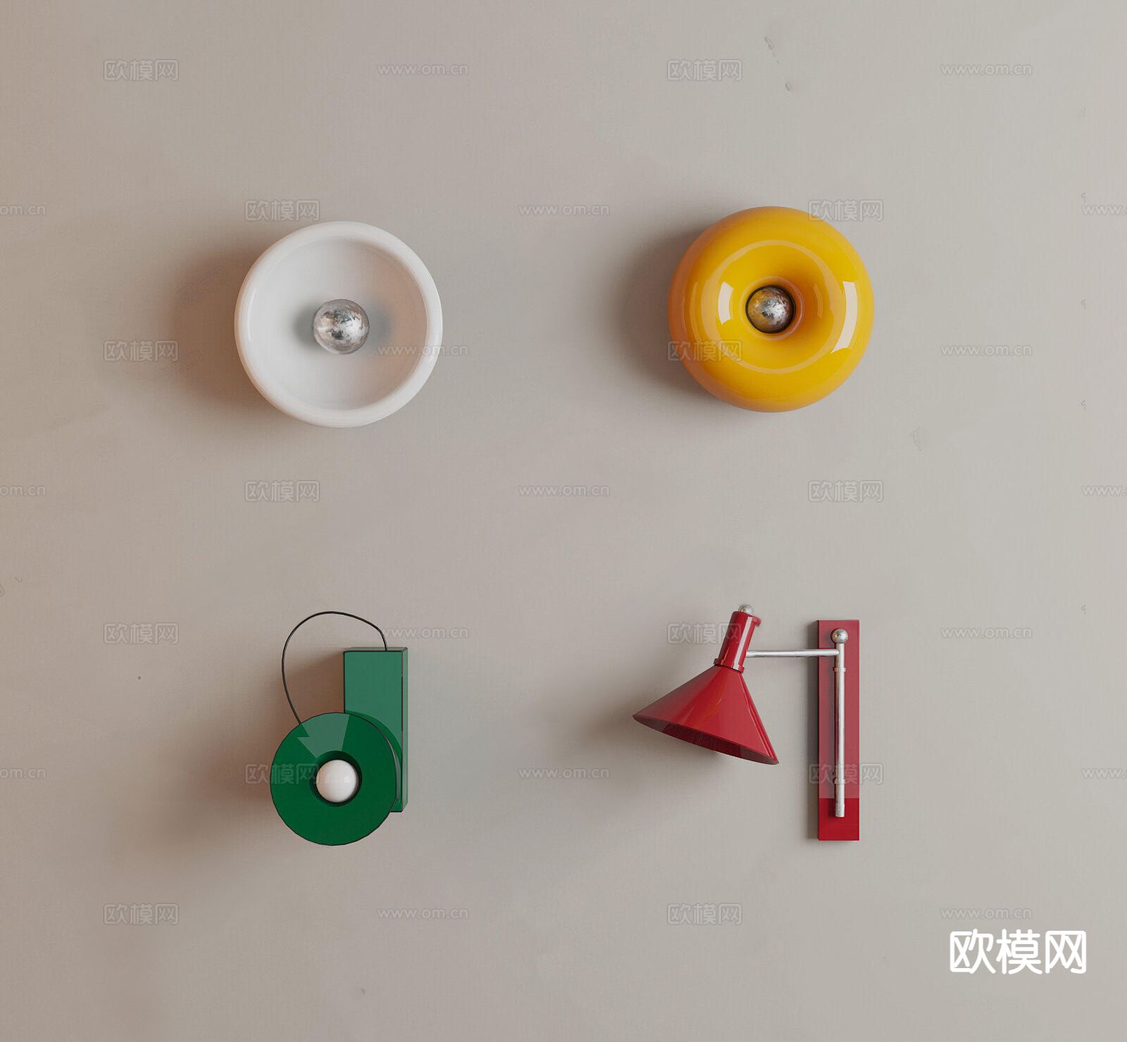 现代壁灯su模型下载（渲染图2）