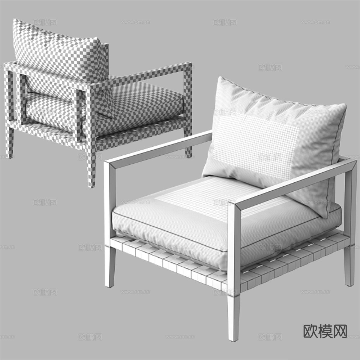 现代户外椅 户外沙发3d模型下载（渲染图2）