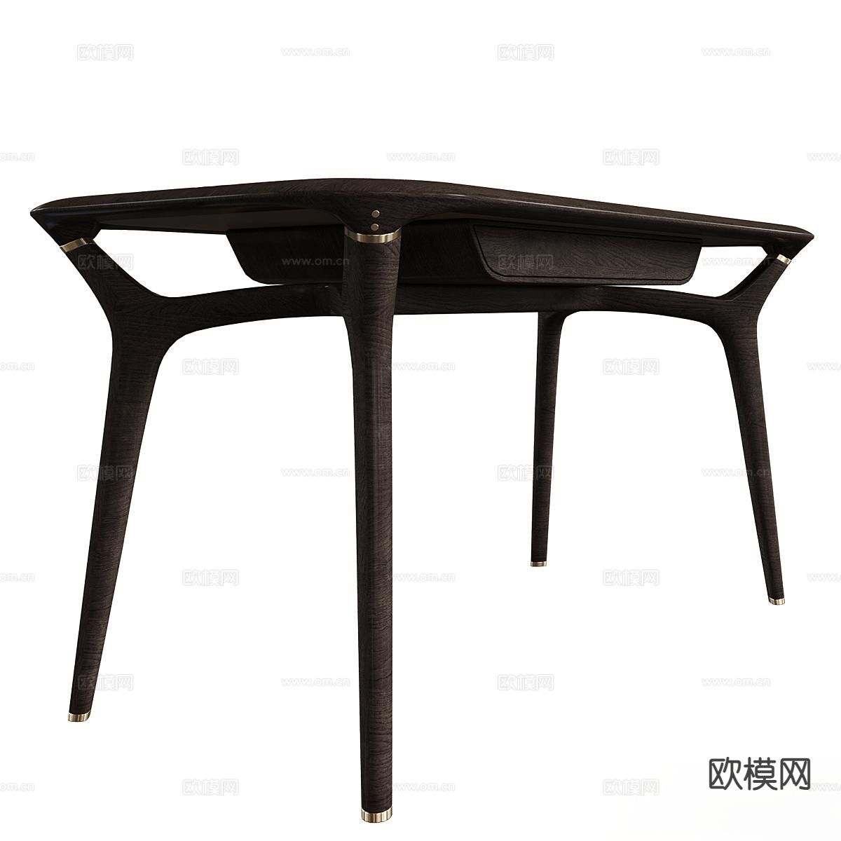 Roche Bobois 复古实木桌 梳妆台3d模型下载（渲染图4）