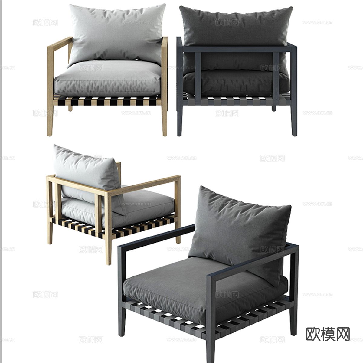 现代户外椅 户外沙发3d模型下载（渲染图3）