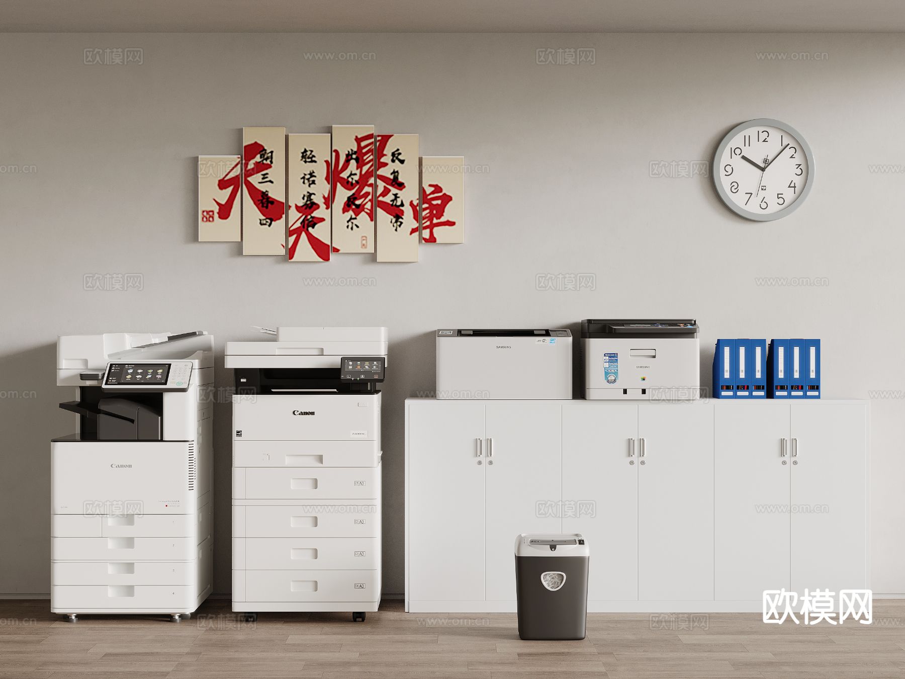 办公用品 复印机 打印机 文件柜3d模型下载