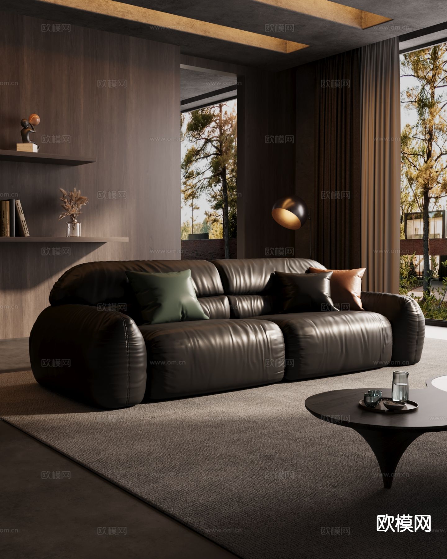 双人沙发 皮革沙发3d模型下载