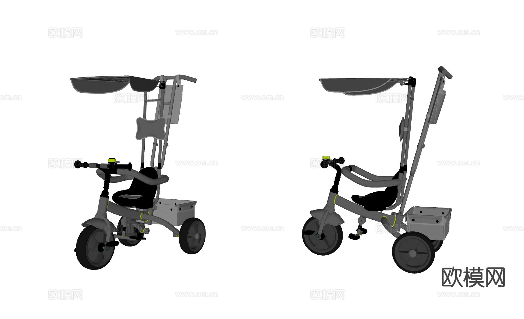 儿童自行车 脚踏车su模型下载（渲染图1）