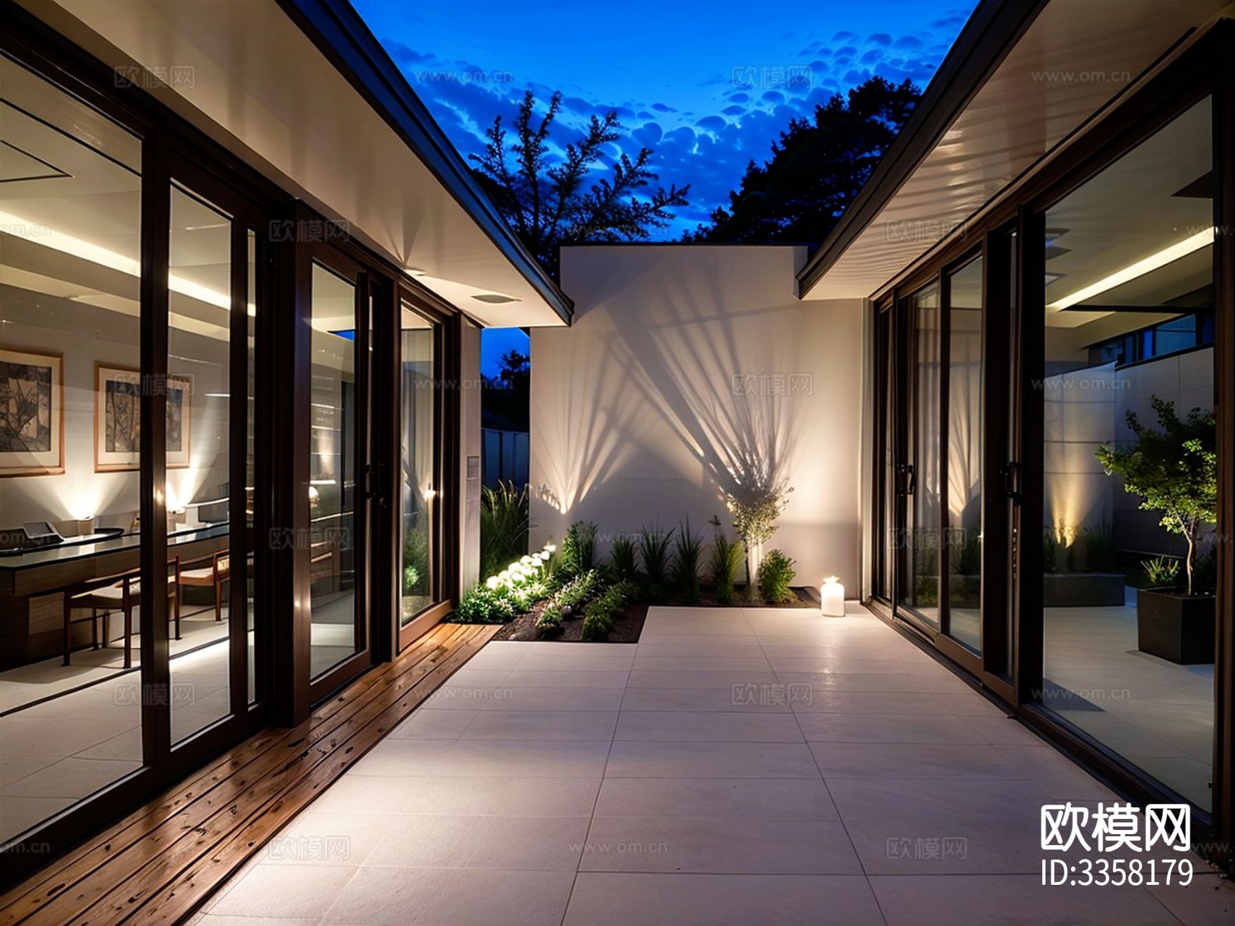 现代别墅庭院景观效果图下载（渲染图9）