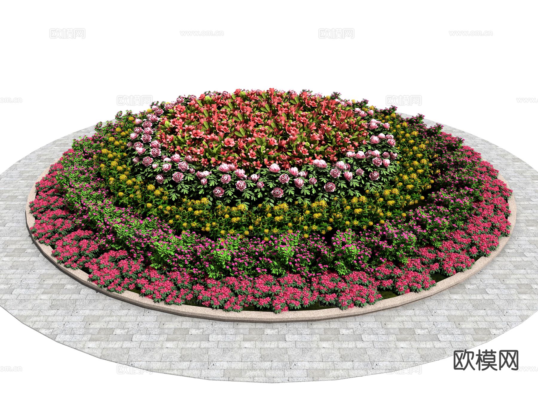 花坛 花槽 组团灌木3d模型下载