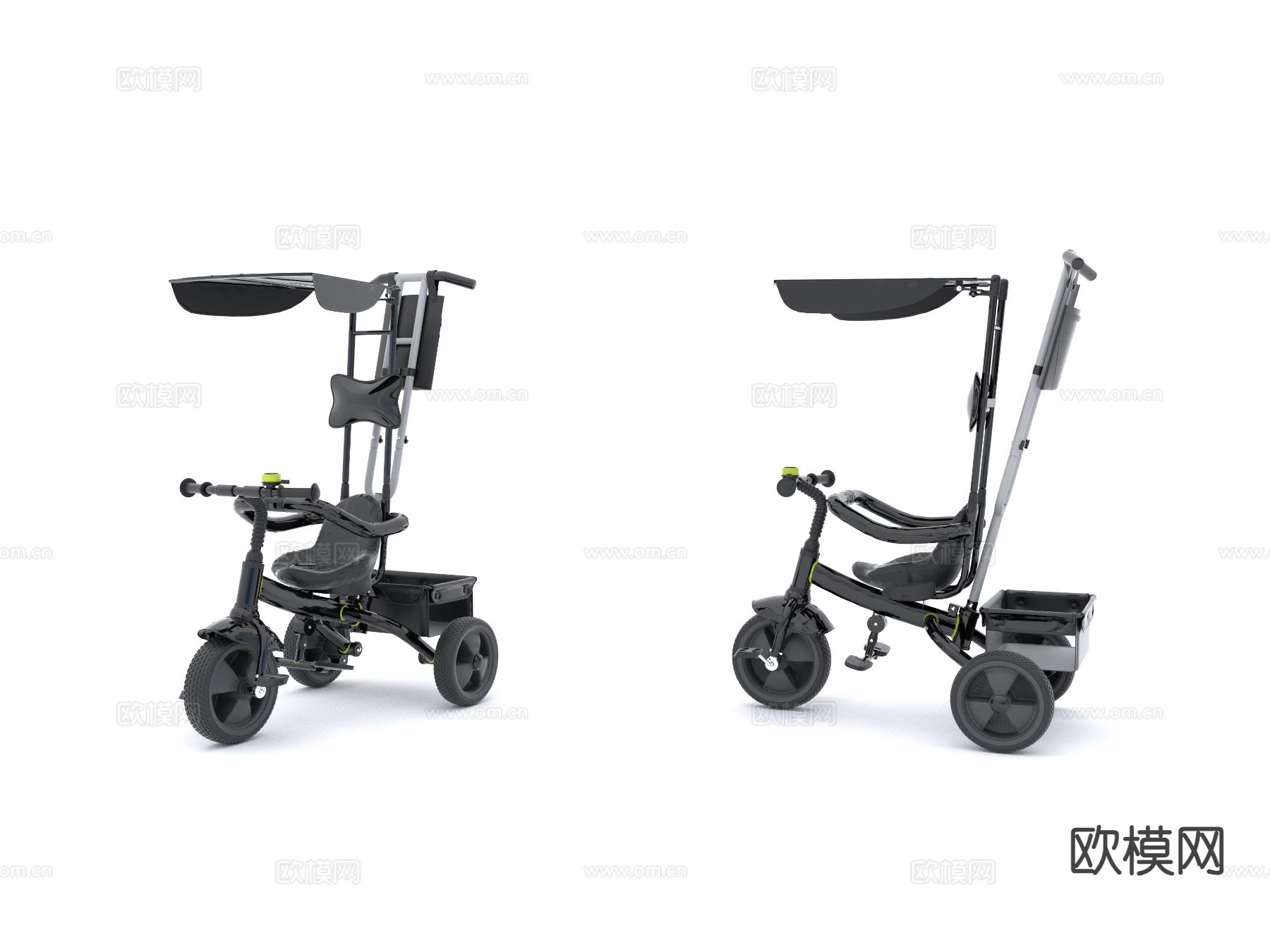 儿童自行车 脚踏车su模型下载（渲染图2）