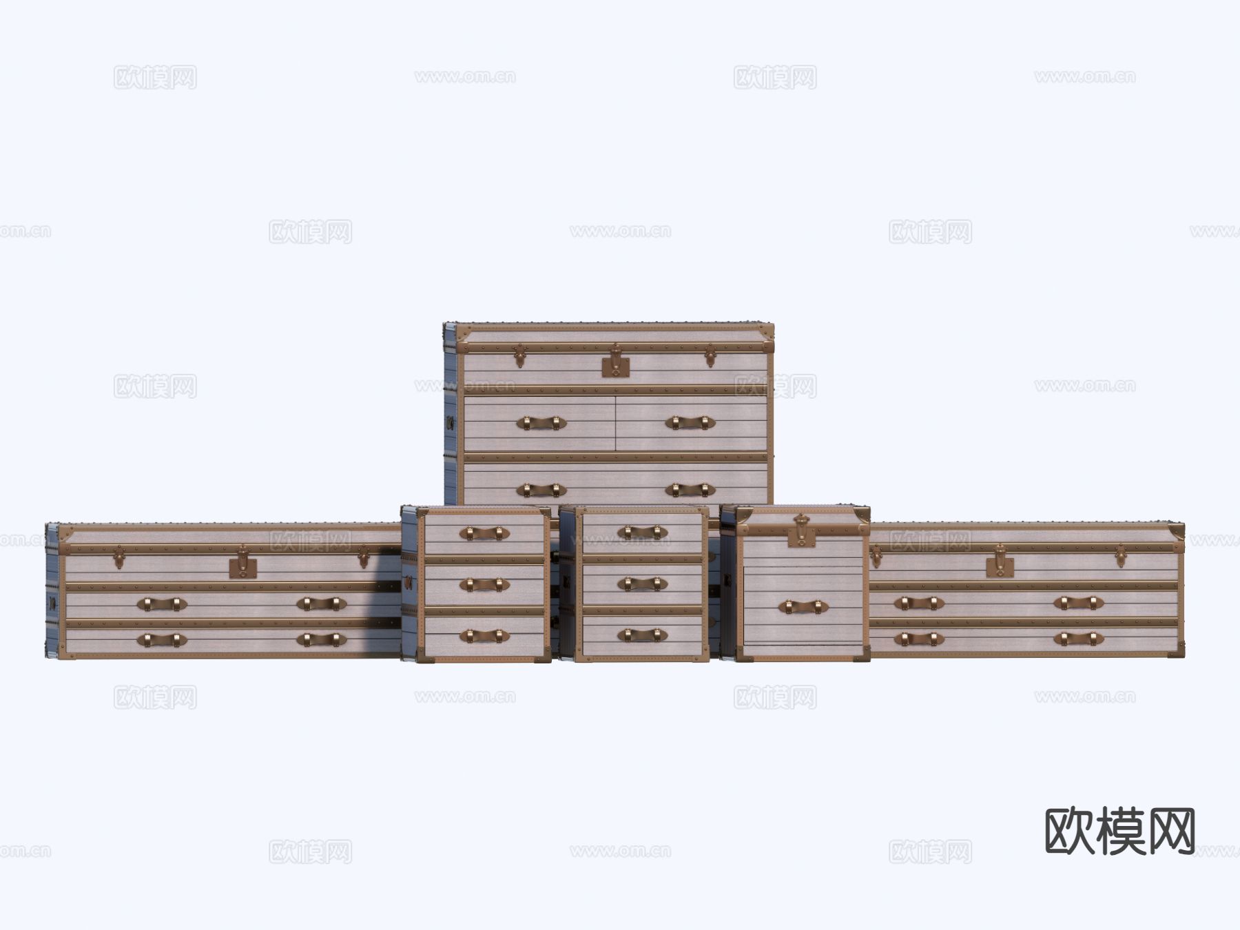 欧式密码箱 储物箱 集装箱su模型下载（渲染图2）