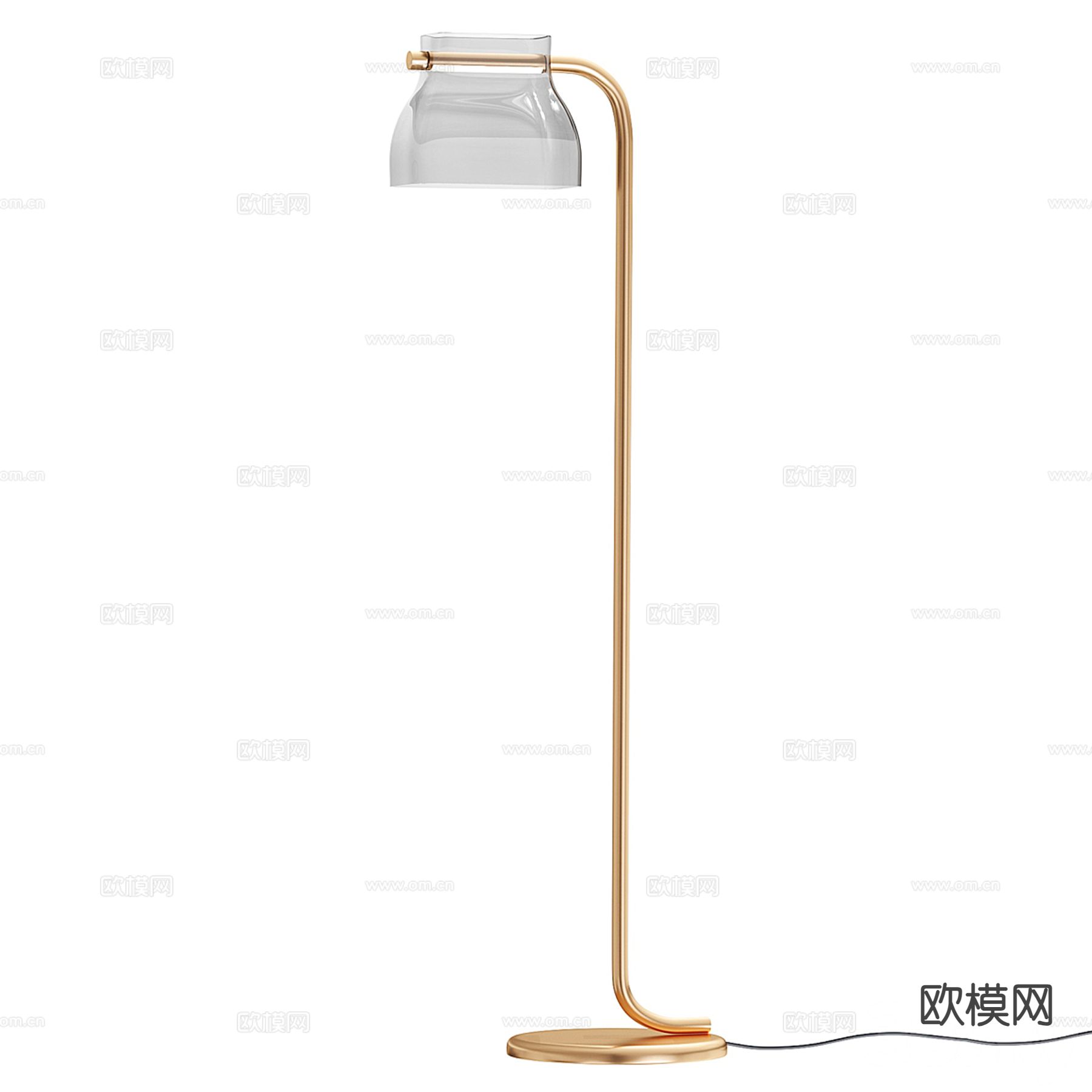 简欧落地灯 玻璃落地灯3d模型下载