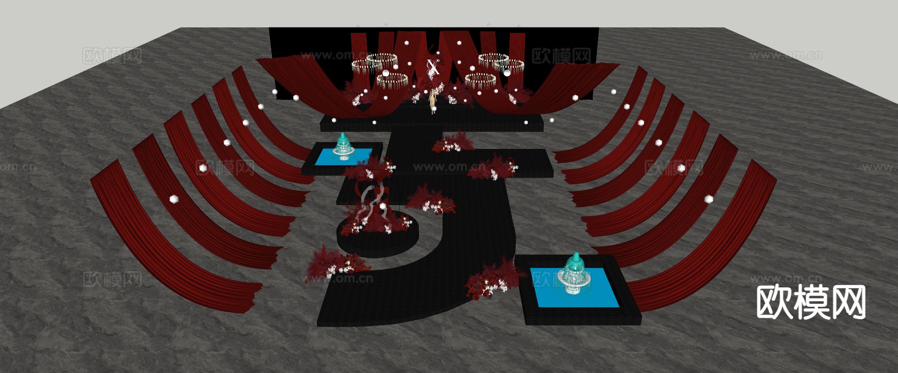 大气简约婚礼su模型下载（渲染图1）