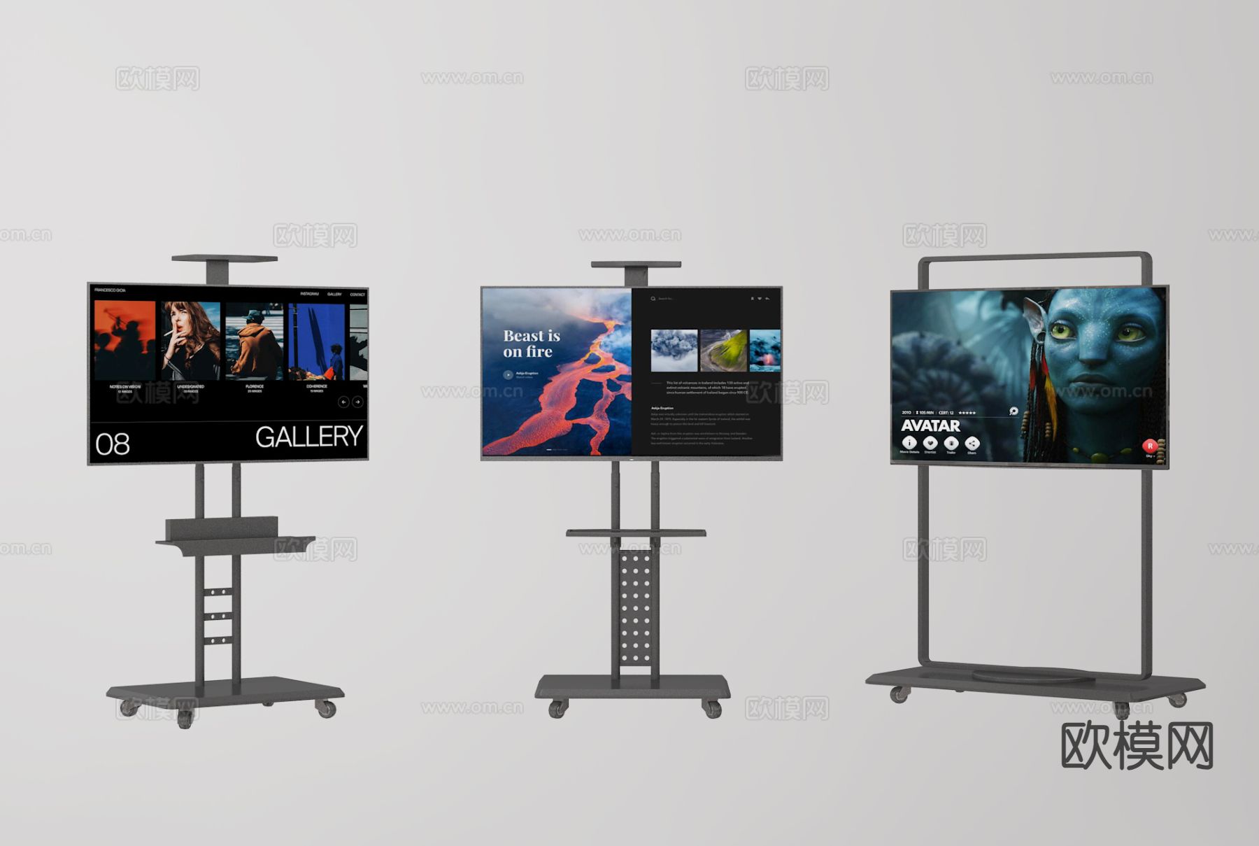 支架电视 液晶电视 智慧屏3d模型下载