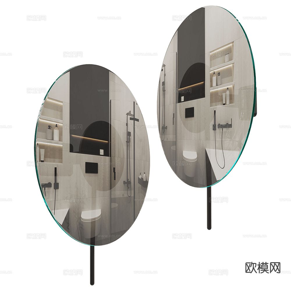 Hotbath 装饰镜 圆镜 镜子3d模型下载