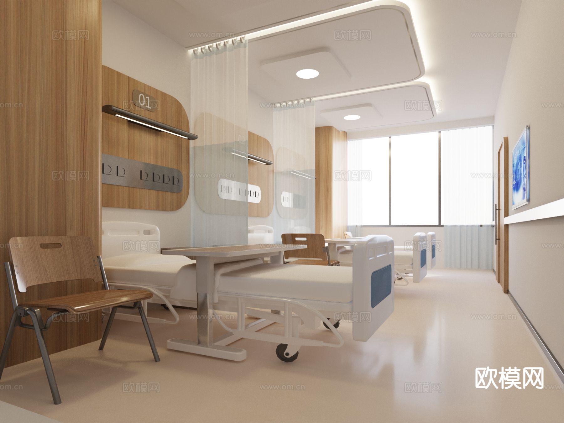 病房室内 口腔医院室内3d模型下载