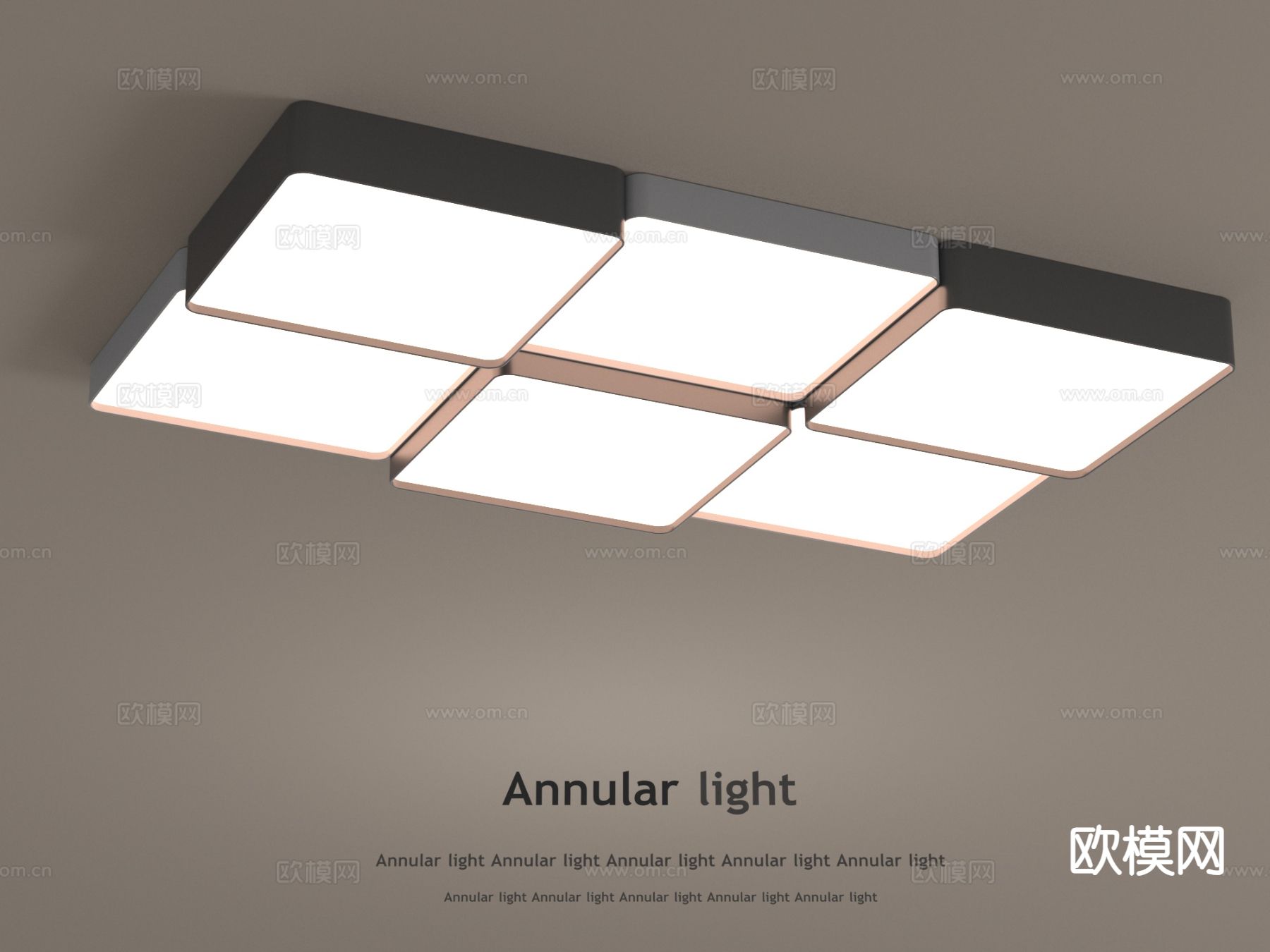 现代几何吸顶灯su模型下载（渲染图2）