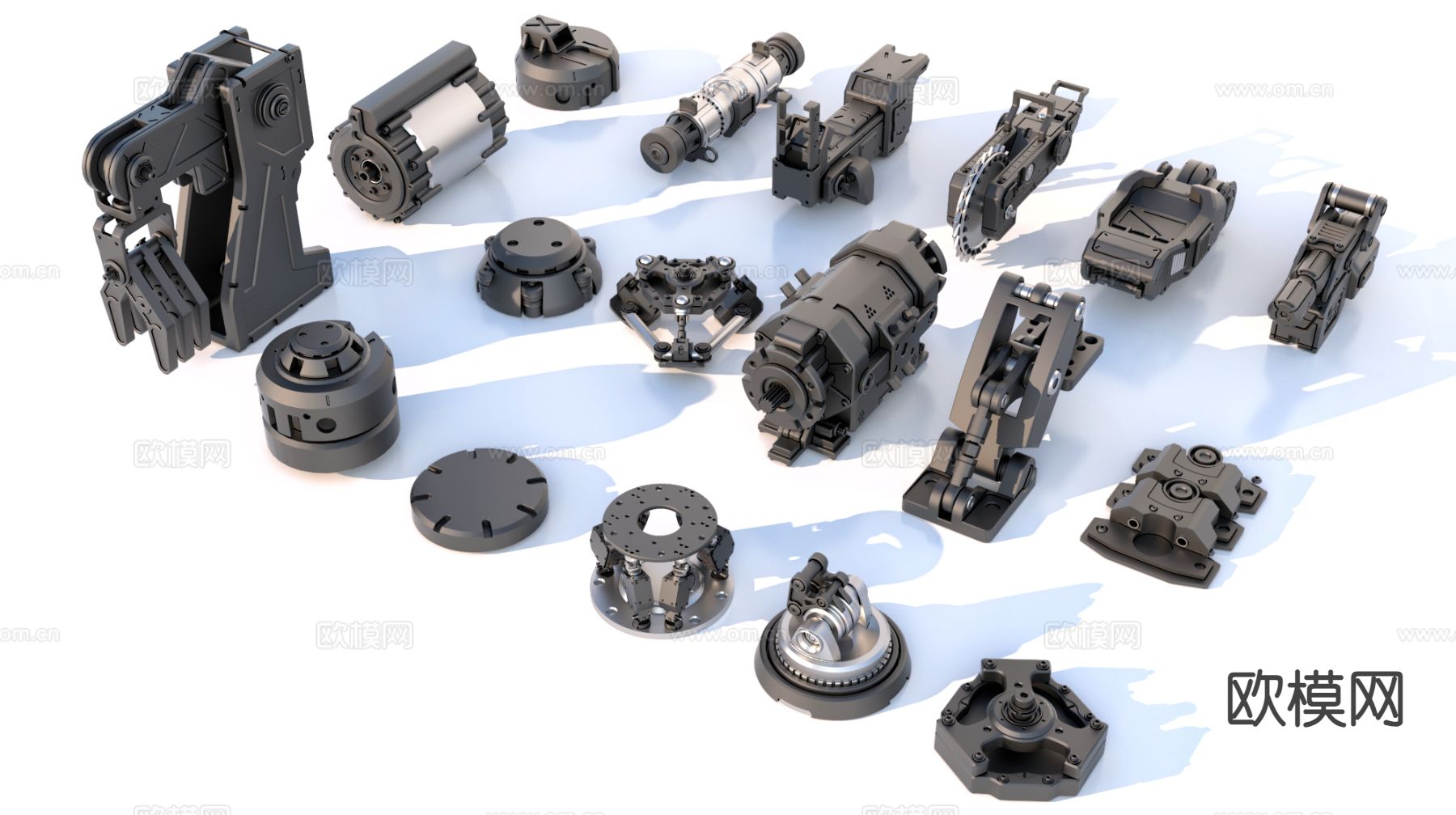 硬表面机械零件 机械零件组合3d模型下载