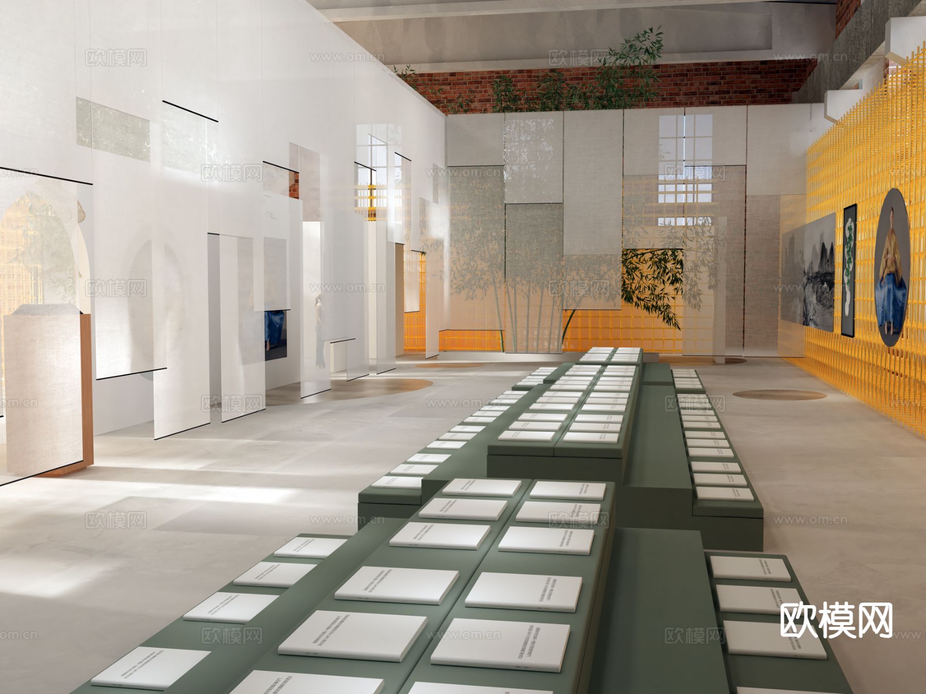 现代美术馆 展厅3d模型下载（渲染图2）
