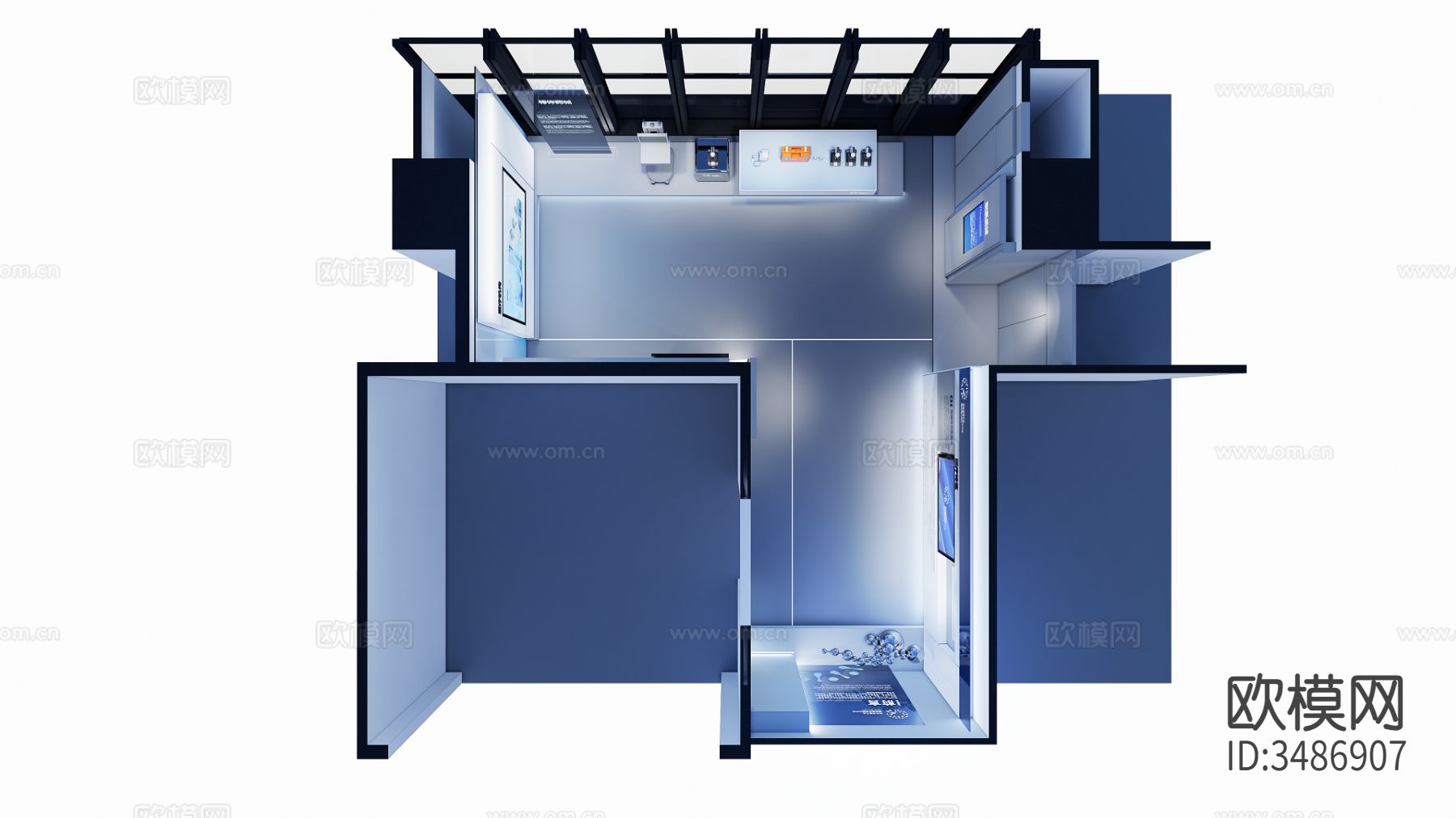 医疗企业展厅装修效果图下载（渲染图2）