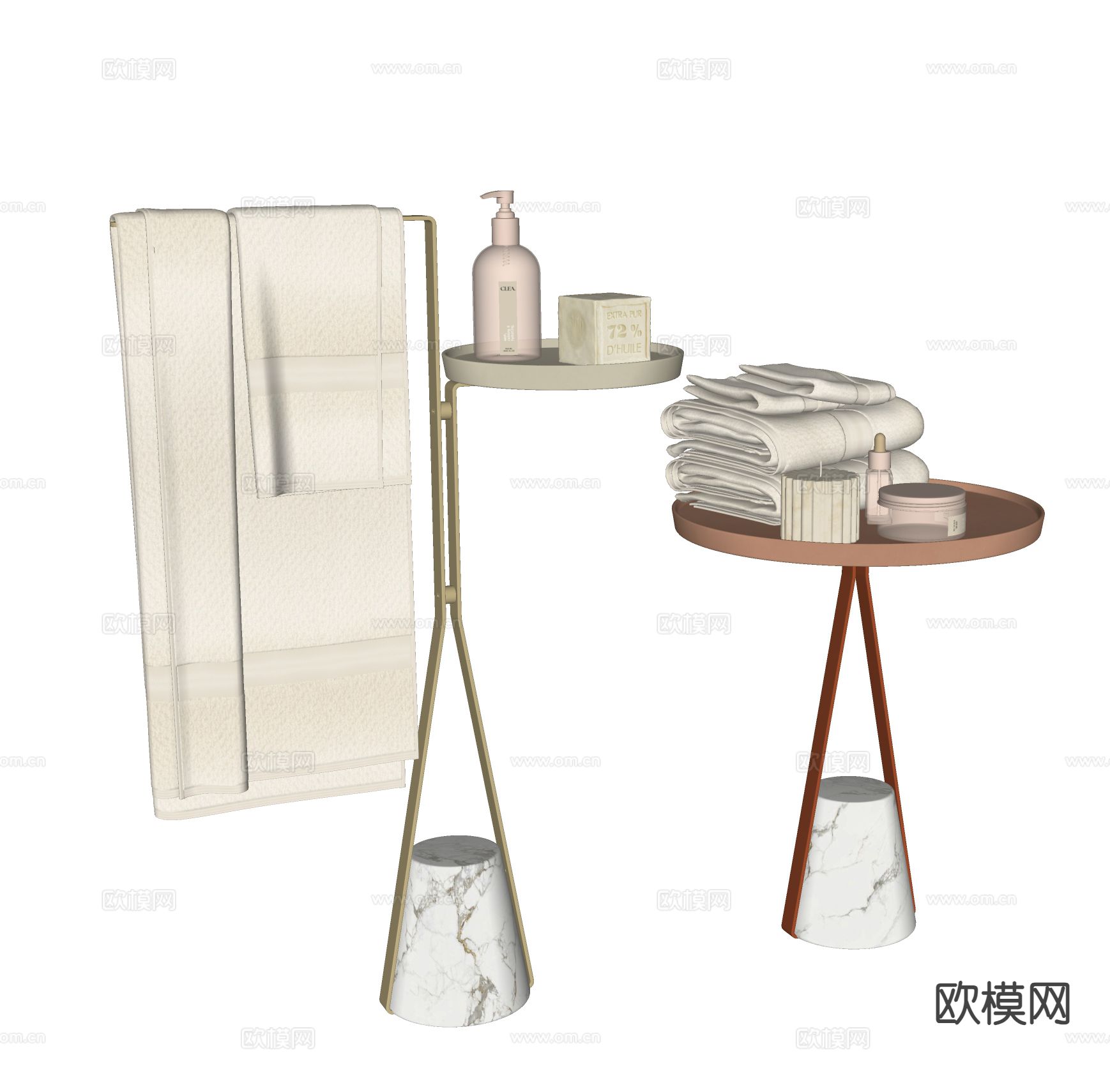 卫浴洗浴小件 毛巾su模型下载（渲染图1）