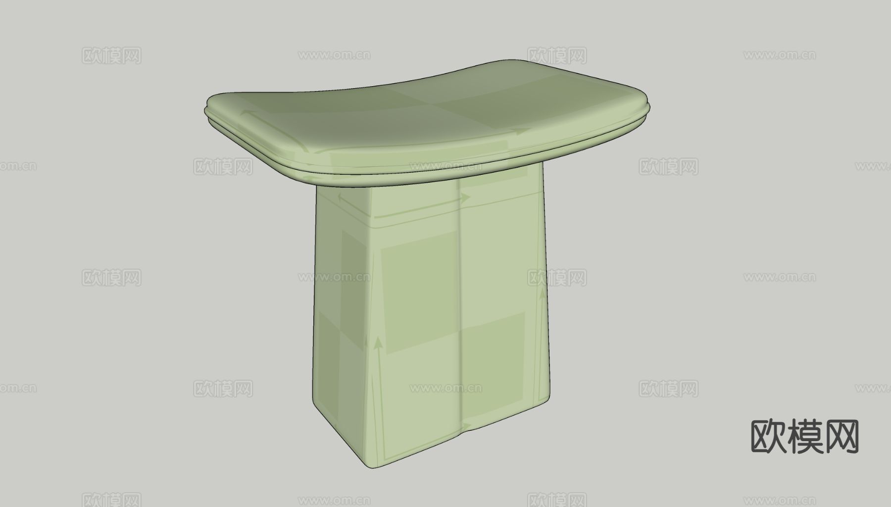 轻奢梳妆凳 沙发凳 换鞋凳su模型下载（渲染图1）