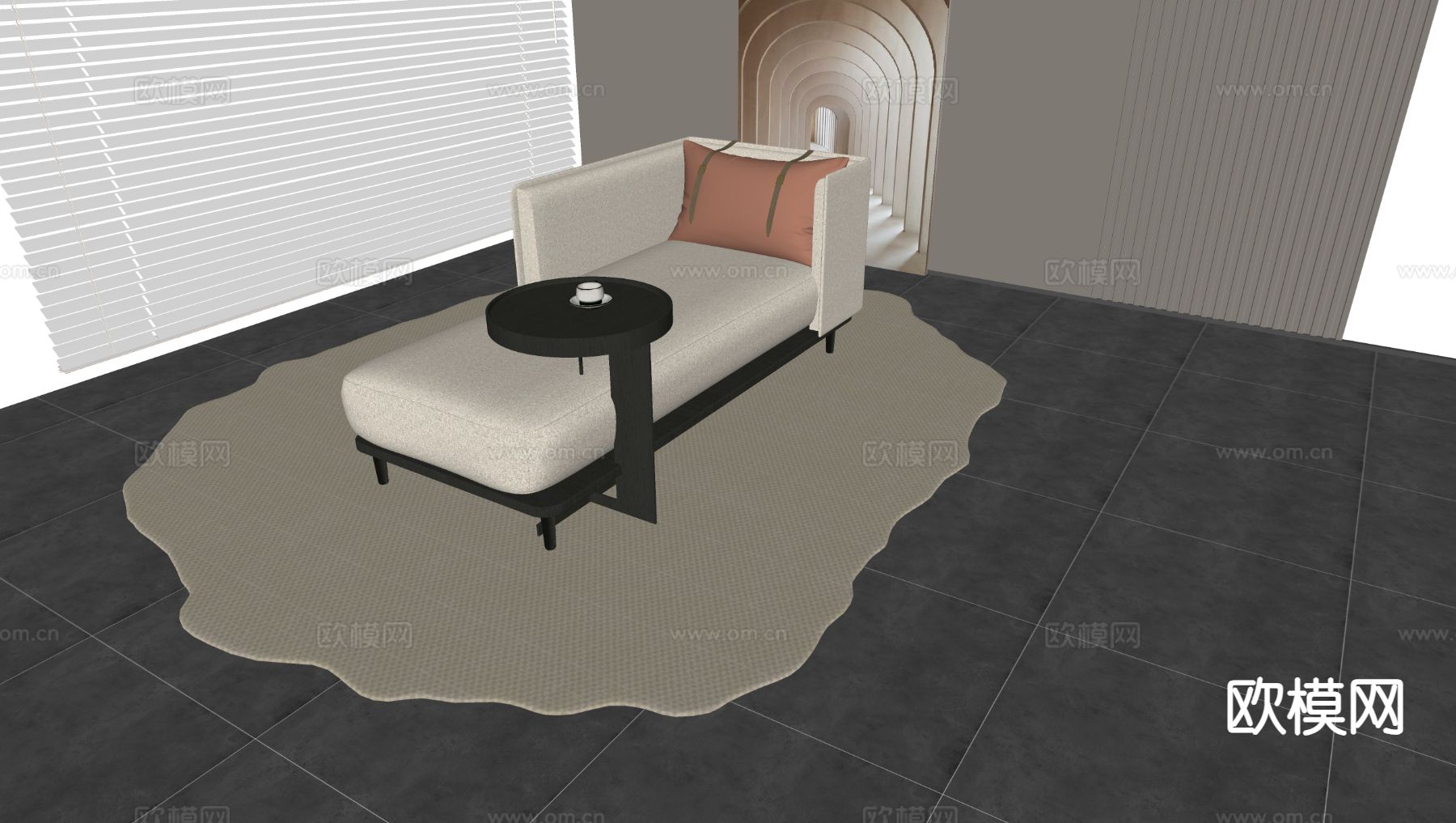 北欧贵妃椅su模型