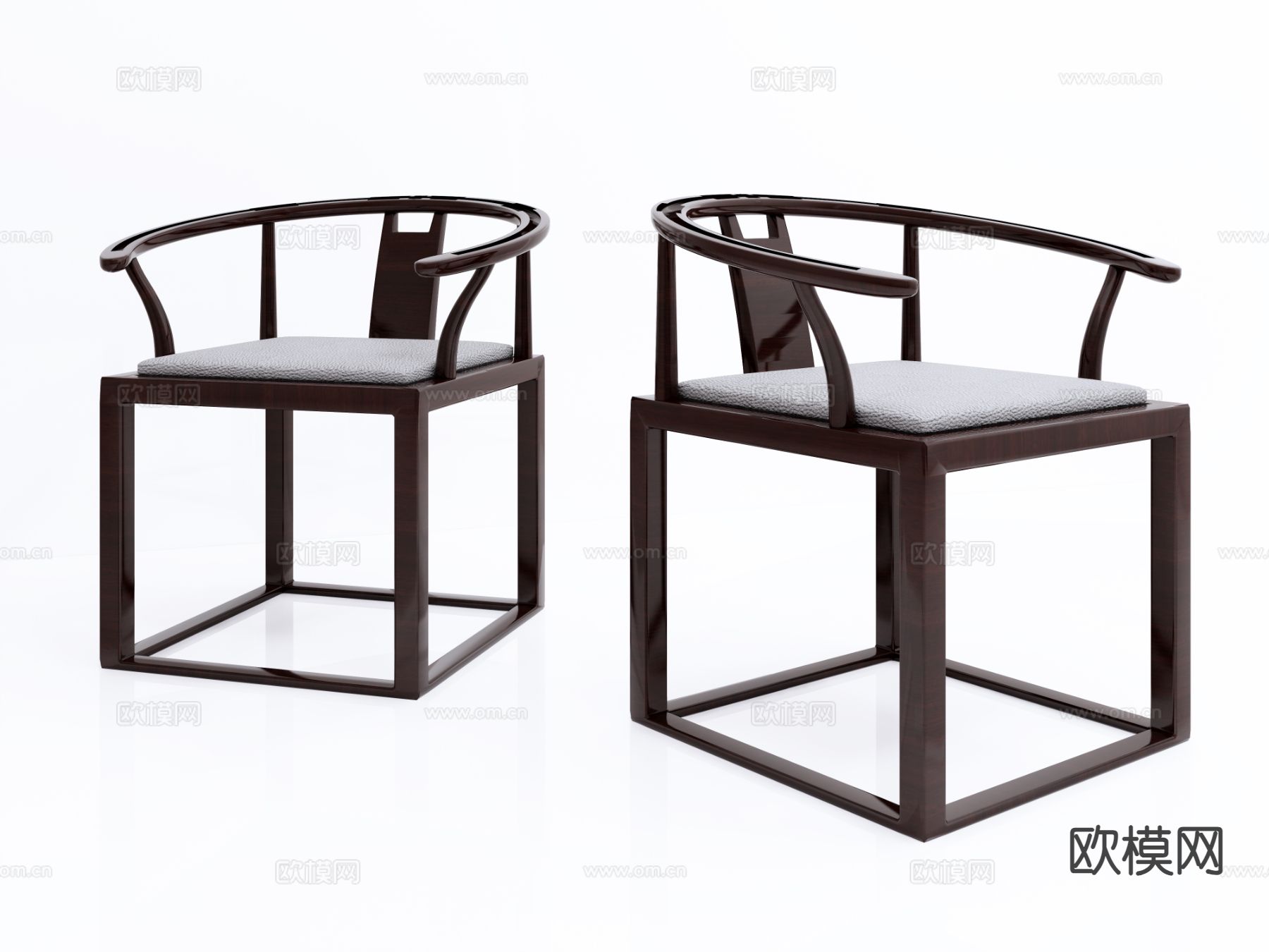 新中式休闲椅su模型下载（渲染图2）