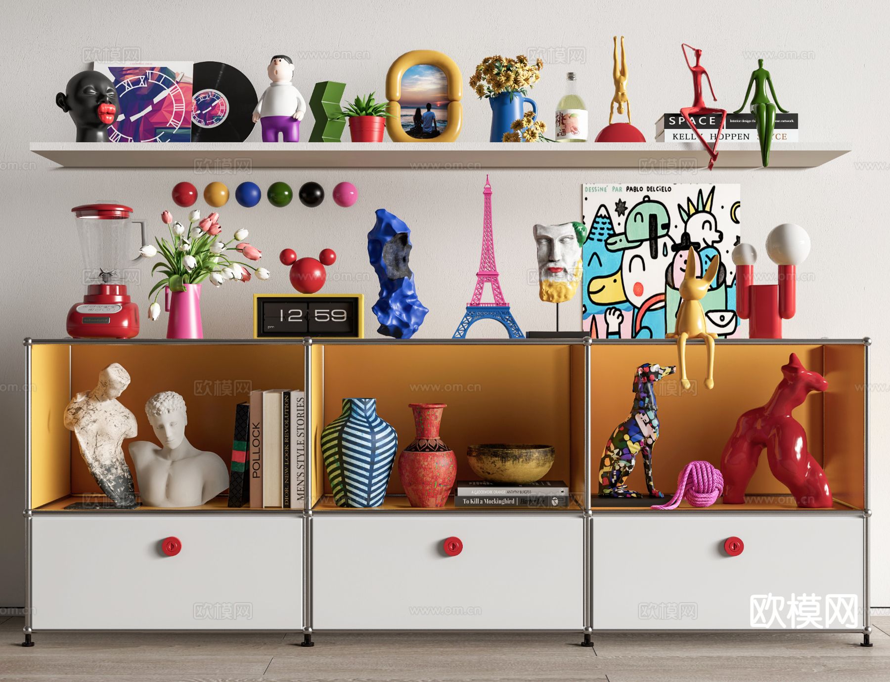 饰品摆件 雕塑 花瓶人像su模型