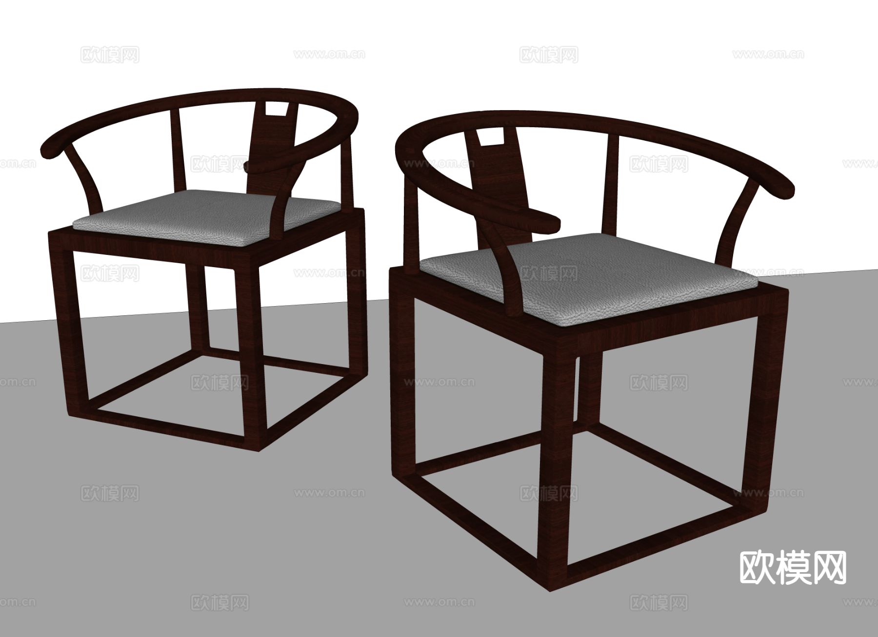 新中式休闲椅su模型下载（渲染图1）