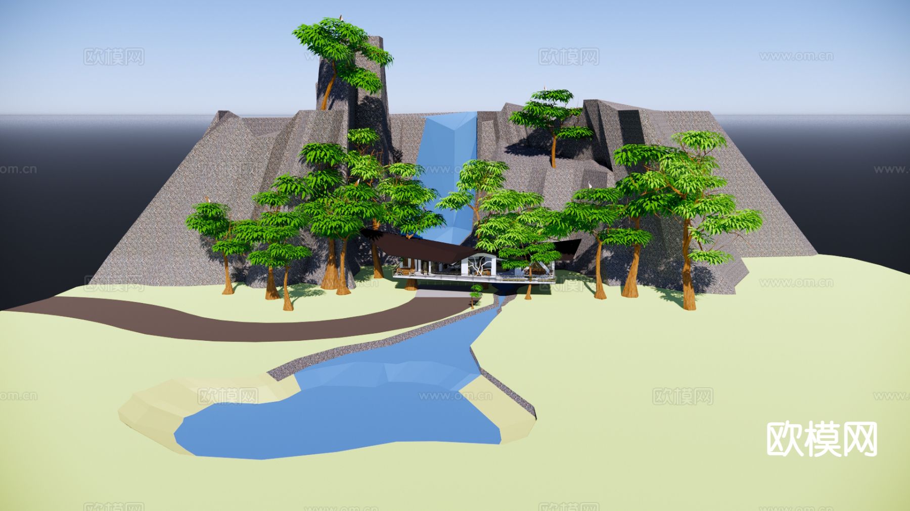 林间别墅su模型下载（渲染图2）