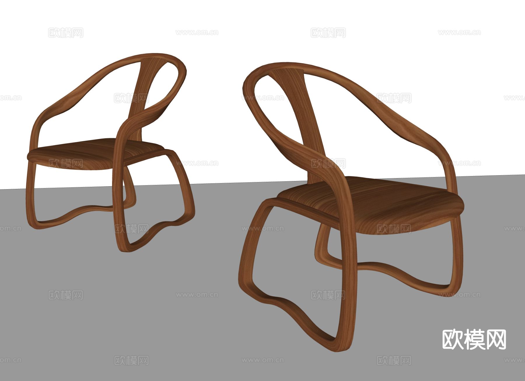 新中式休闲椅su模型下载（渲染图1）