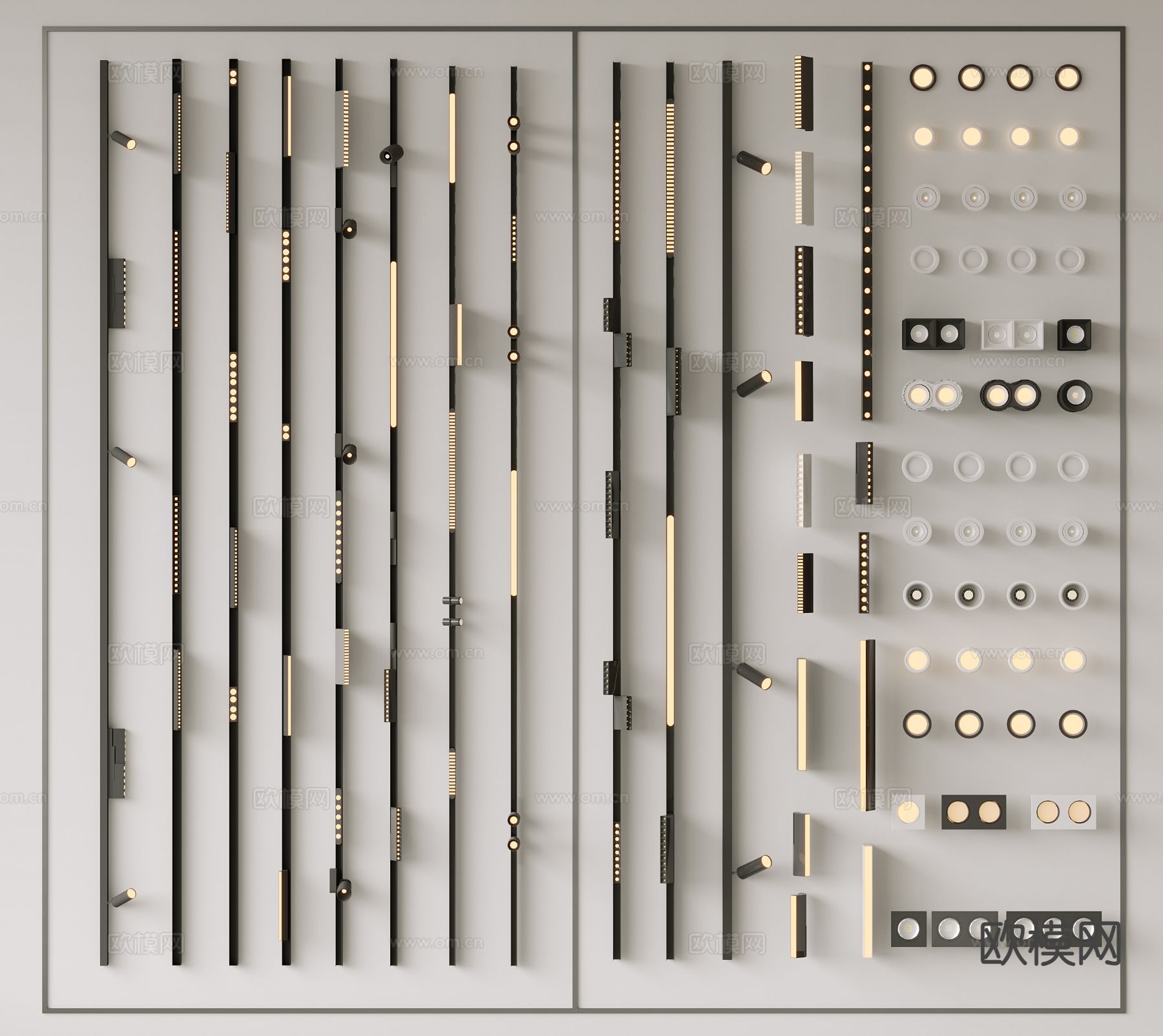 筒灯射灯 磁吸轨道射灯su模型下载（渲染图2）