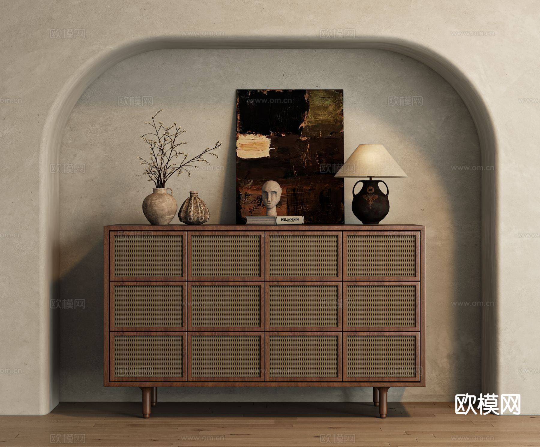 中古风斗柜 边柜3d模型下载